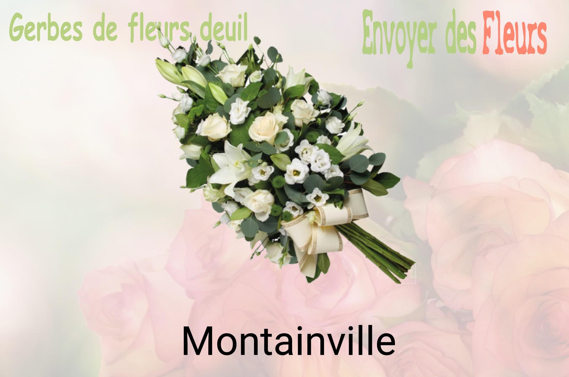 Gerbe de fleurs de deuil livrée à Montainville